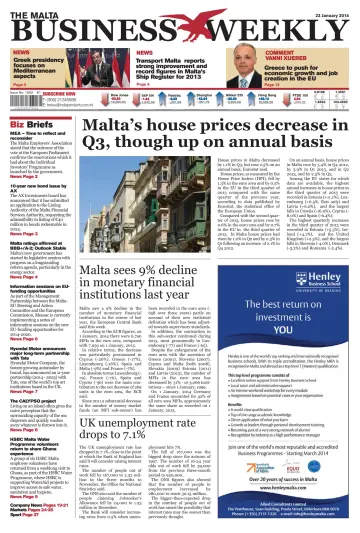 The Malta Business Weekly - 23 Jan 2014
