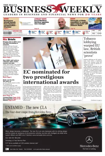 The Malta Business Weekly - 21 Aug 2014