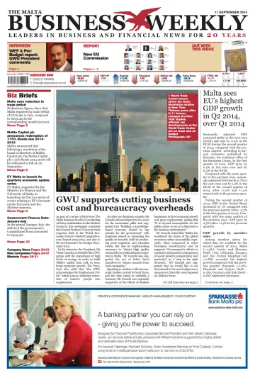 The Malta Business Weekly - 11 Sep 2014