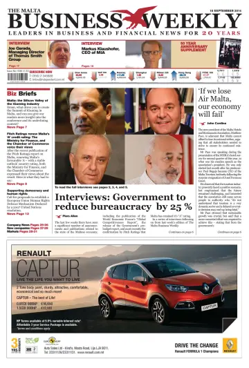 The Malta Business Weekly - 18 Sep 2014