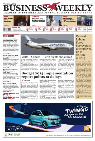 The Malta Business Weekly - 20 Nov 2014
