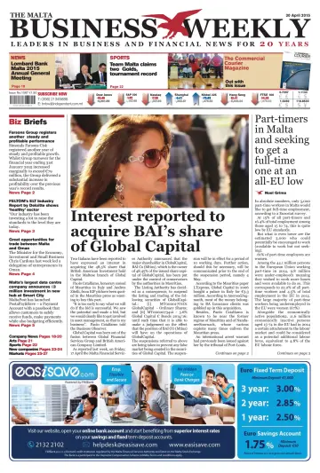 The Malta Business Weekly - 30 Apr 2015
