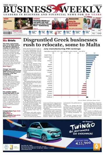 The Malta Business Weekly - 6 Aug 2015