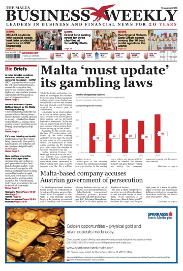 The Malta Business Weekly - 13 Aug 2015