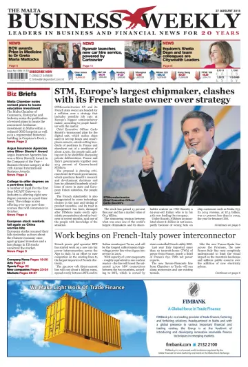 The Malta Business Weekly - 27 Aug 2015