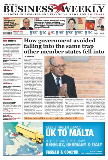 The Malta Business Weekly - 17 Sep 2015