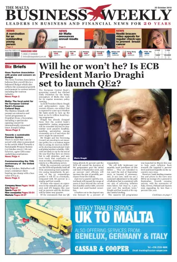 The Malta Business Weekly - 22 Oct 2015