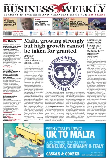 The Malta Business Weekly - 19 Nov 2015