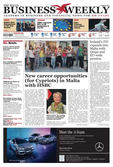 The Malta Business Weekly - 4 Aug 2016