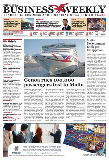 The Malta Business Weekly - 25 Aug 2016