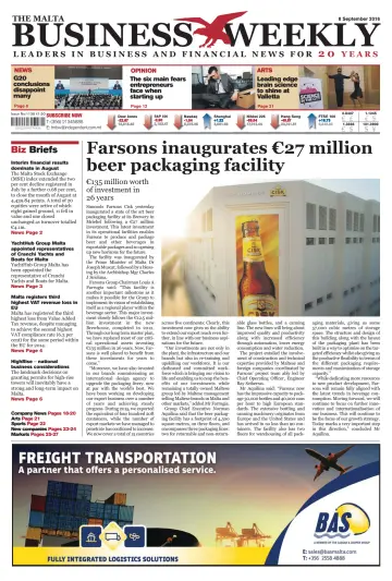 The Malta Business Weekly - 8 Sep 2016
