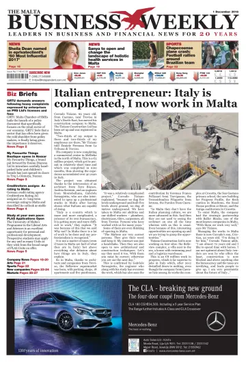 The Malta Business Weekly - 1 Dec 2016