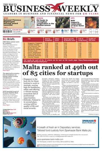 The Malta Business Weekly - 24 Aug 2017
