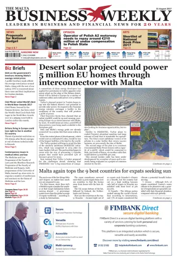 The Malta Business Weekly - 31 Aug 2017