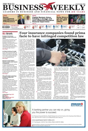 The Malta Business Weekly - 21 Sep 2017