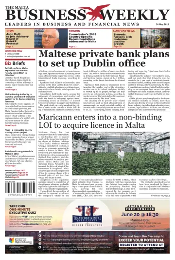 The Malta Business Weekly - 24 May 2018