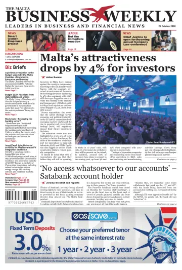 The Malta Business Weekly - 25 Oct 2018