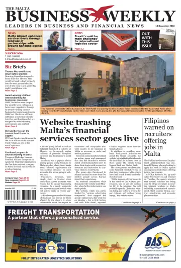 The Malta Business Weekly - 13 Dec 2018