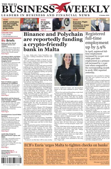 The Malta Business Weekly - 3 Oct 2019