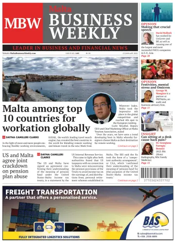 The Malta Business Weekly - 13 Jan 2022