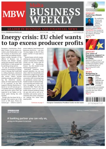 The Malta Business Weekly - 15 Sep 2022