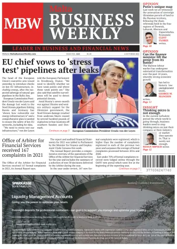 The Malta Business Weekly - 6 Oct 2022