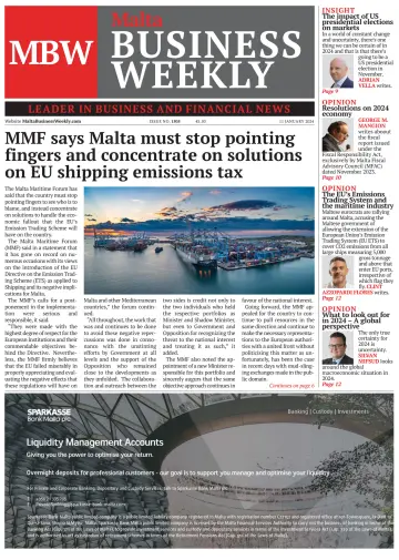 The Malta Business Weekly - 11 一月 2024