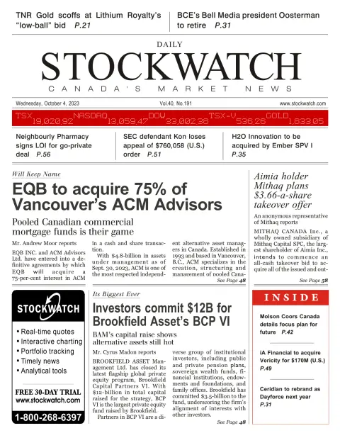Stockwatch Daily
