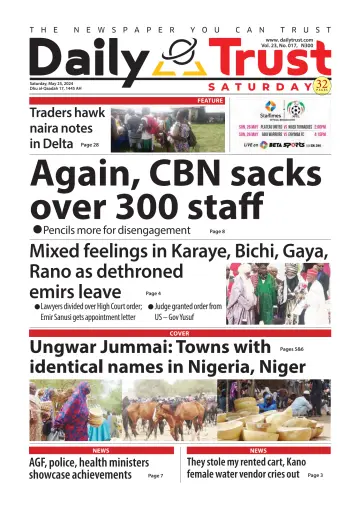 Daily Trust Saturday - 25 May 2024