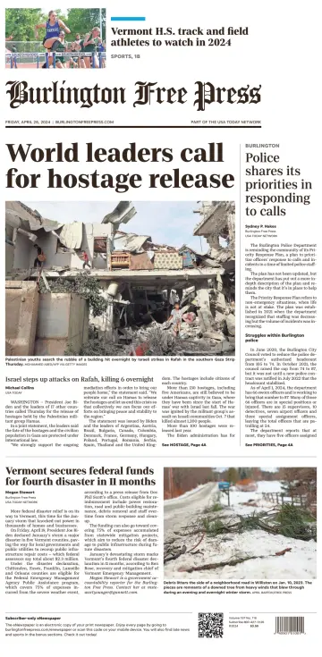 Burlington Free Press - 26 Apr 2024