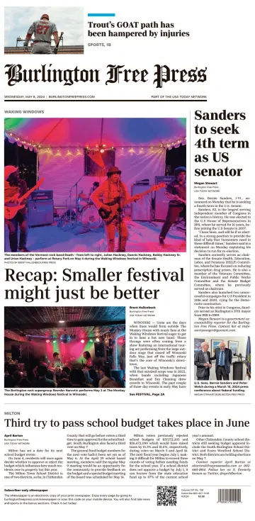 Burlington Free Press - 08 5월 2024