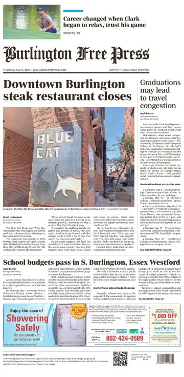 Burlington Free Press - 09 май 2024