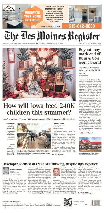 The Des Moines Register - 11 janv. 2024