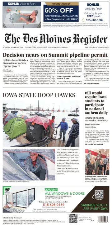 The Des Moines Register - 27 Jan 2024