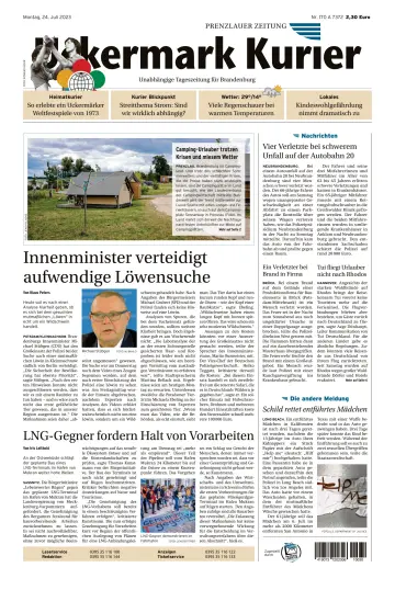 Uckermark Kurier Prenzlauer Zeitung - 24 julho 2023