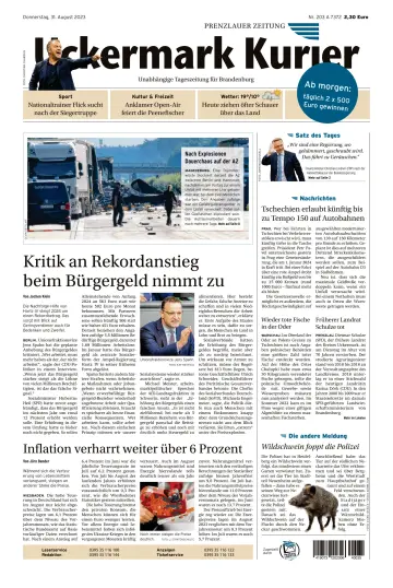 Uckermark Kurier Prenzlauer Zeitung - 31 agosto 2023