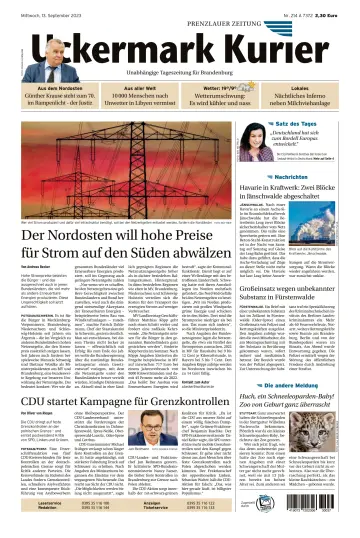 Uckermark Kurier Prenzlauer Zeitung - 13 Sep 2023