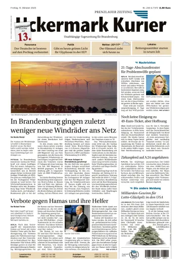 Uckermark Kurier Prenzlauer Zeitung - 13 out. 2023