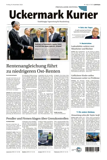 Uckermark Kurier Prenzlauer Zeitung - 10 nov. 2023