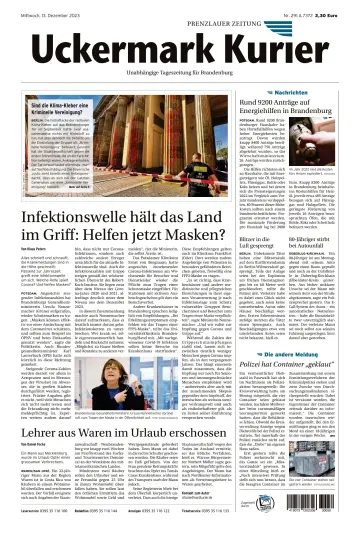 Uckermark Kurier Prenzlauer Zeitung - 13 dez. 2023