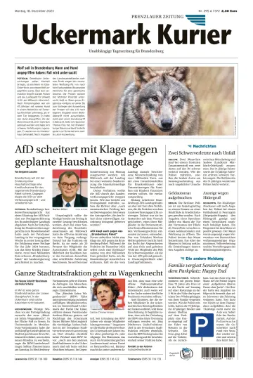 Uckermark Kurier Prenzlauer Zeitung - 18 Dec 2023