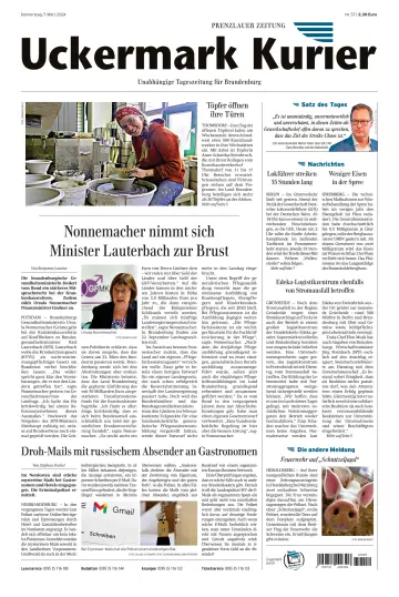 Uckermark Kurier Prenzlauer Zeitung - 07 março 2024