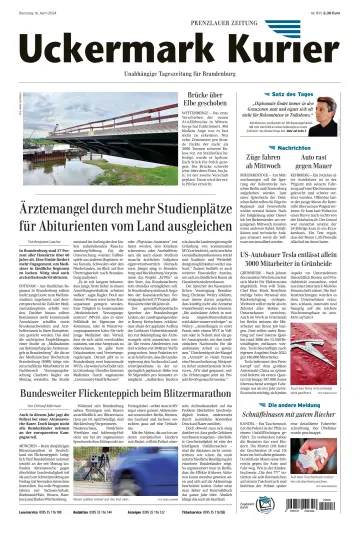 Uckermark Kurier Prenzlauer Zeitung - 16 Apr 2024