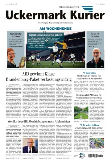 Uckermark Kurier Prenzlauer Zeitung - 22 Jun 2024