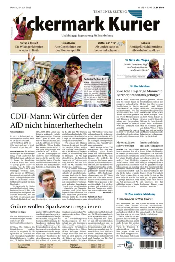 Uckermark Kurier Templiner Zeitung - 10 Juli 2023