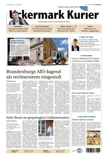 Uckermark Kurier Templiner Zeitung - 13 Juli 2023
