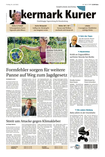 Uckermark Kurier Templiner Zeitung - 14 Juli 2023