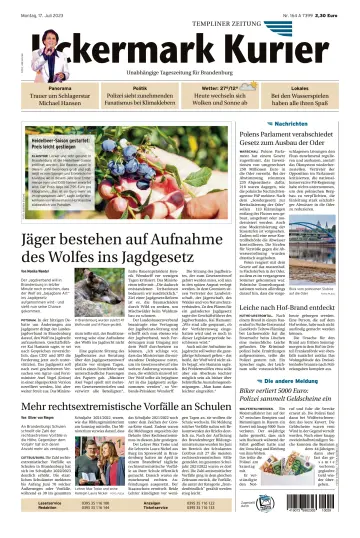 Uckermark Kurier Templiner Zeitung - 17 Juli 2023