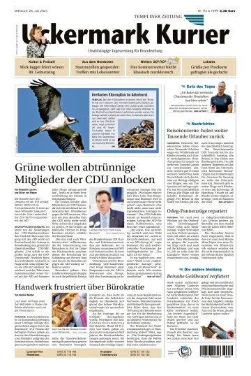 Uckermark Kurier Templiner Zeitung - 26 Juli 2023