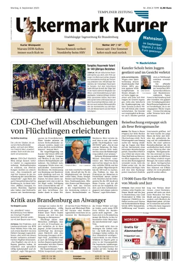Uckermark Kurier Templiner Zeitung - 04 Sept. 2023